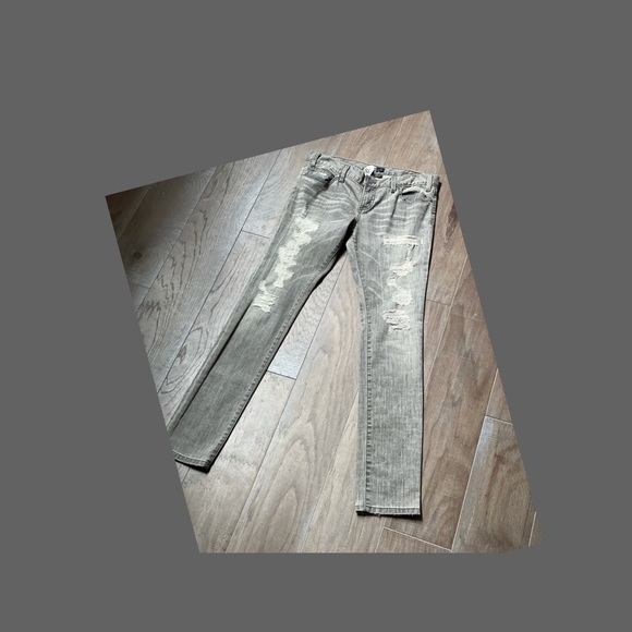 BIRD BY JUICY COUTURE DISTRESSED GRAY JEANS - Picture 1 of 9